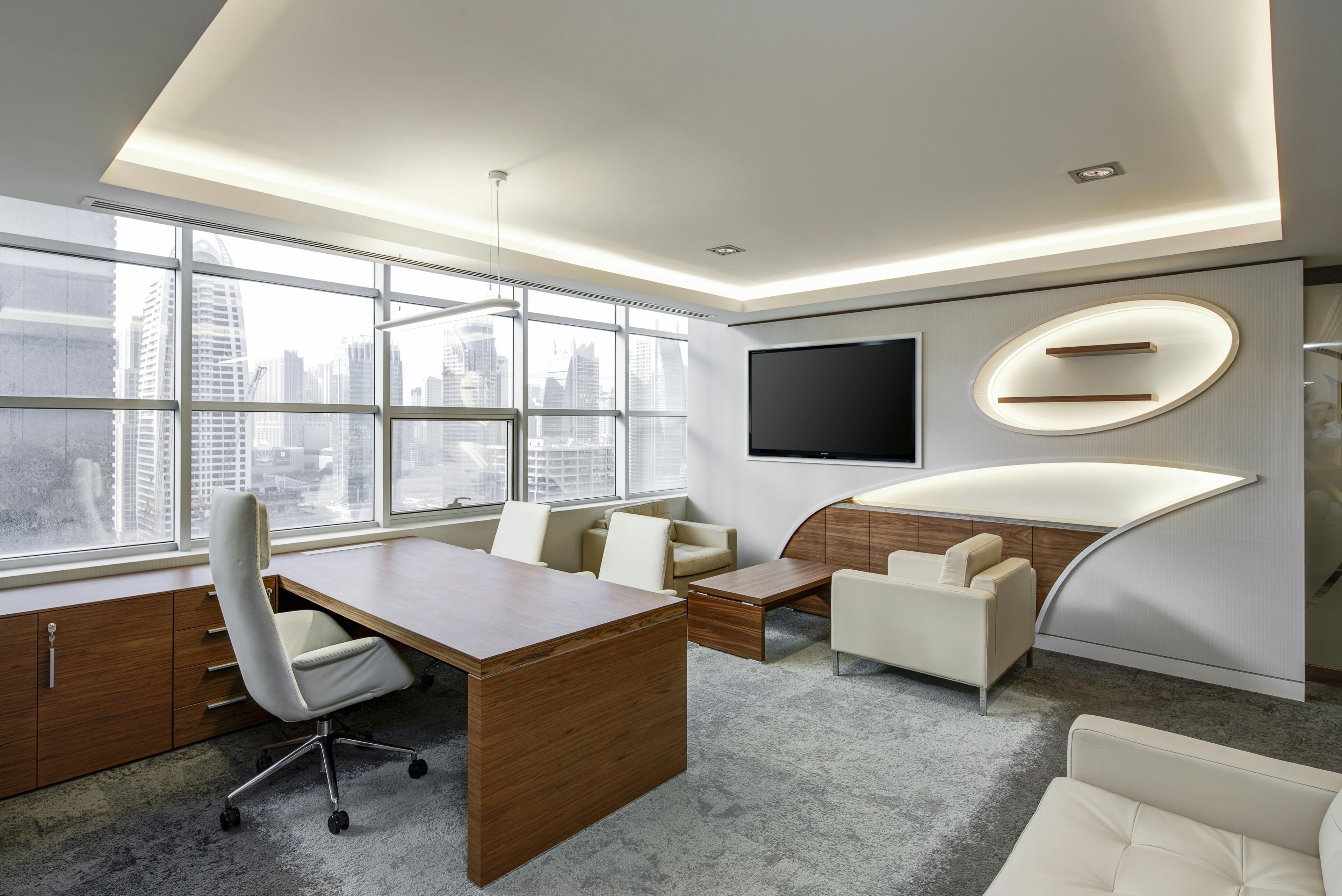 Modern office being cleaned